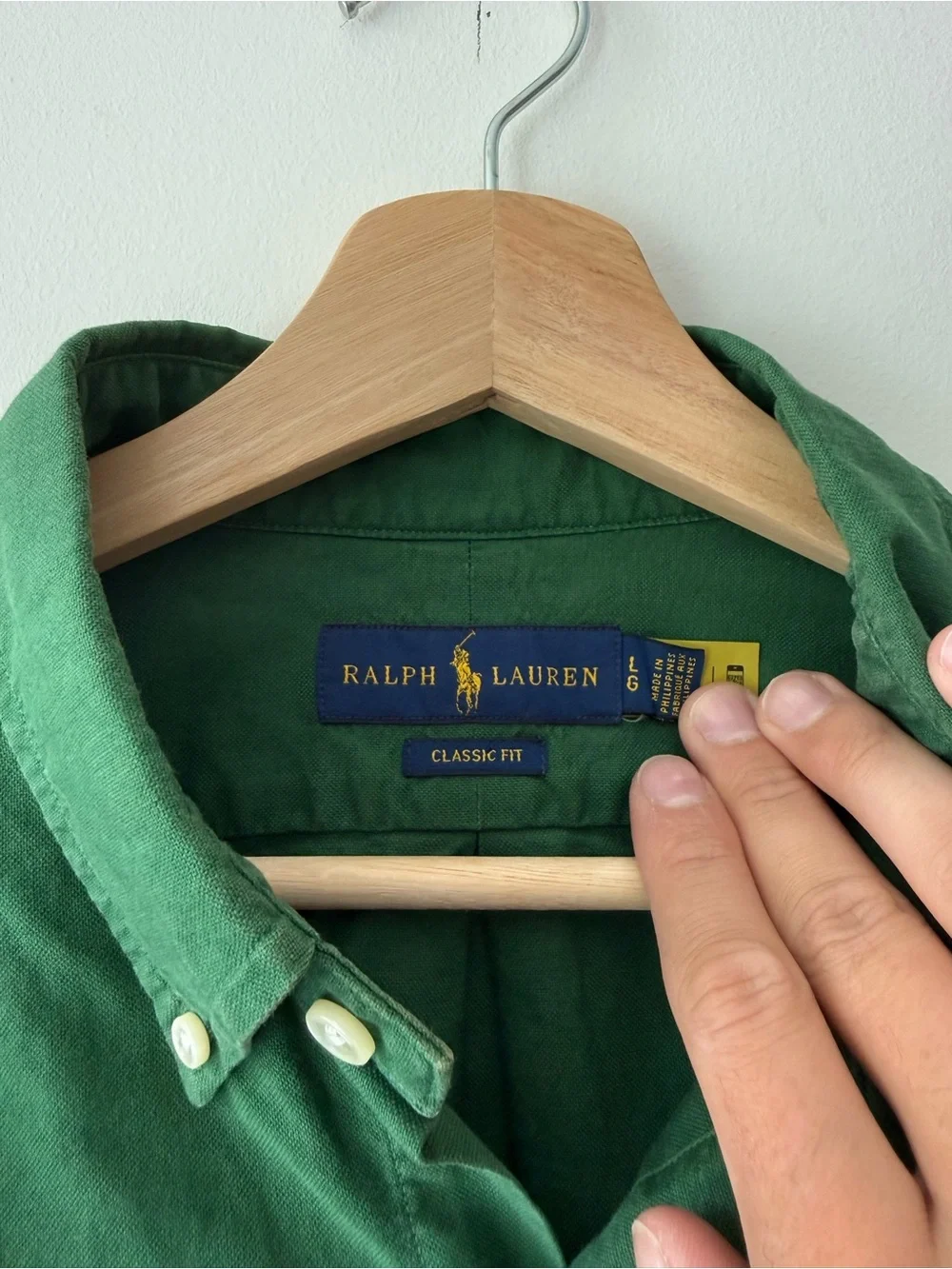 Ralph Lauren Green Cropped Button-Down Shirt - Picture 2 of 3